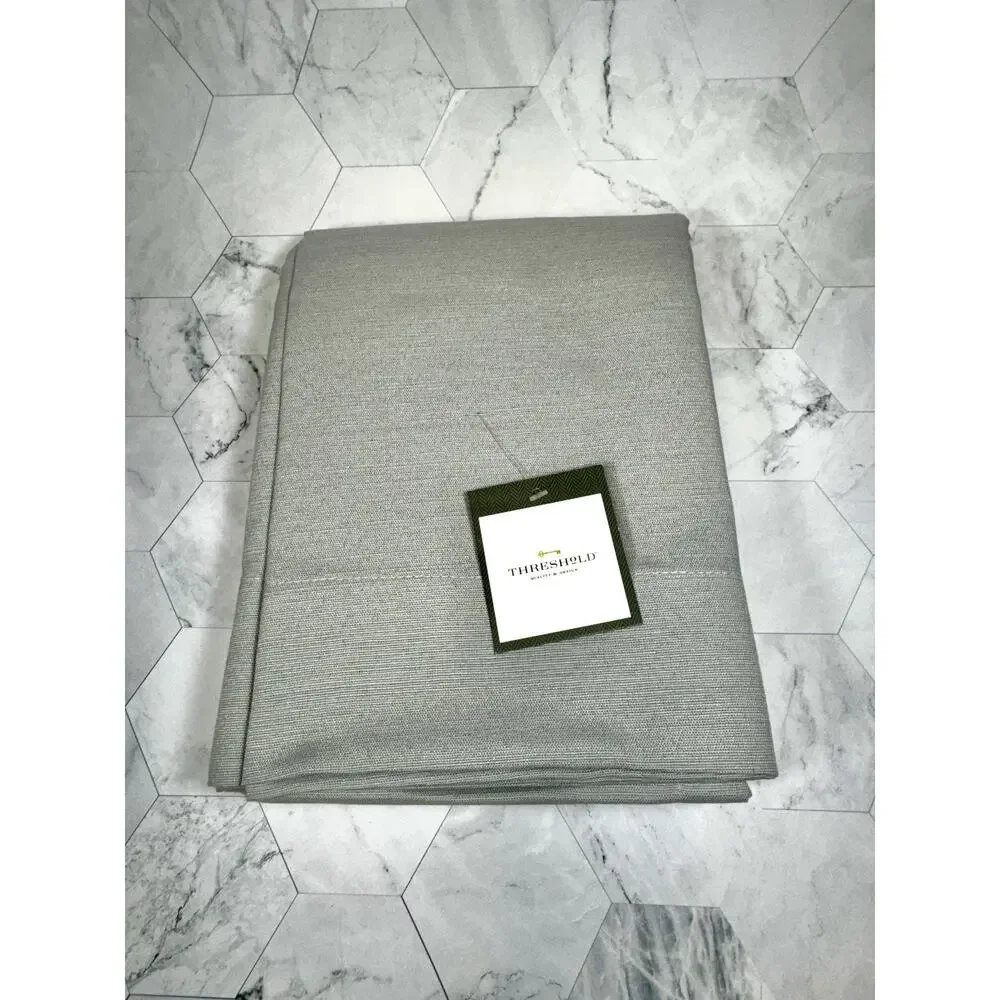 Set Of 2 Threshold Window Panel Curtains 54X95 Inches Farrah Silent Silver NEW